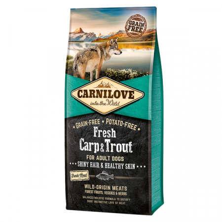 Câini - Hrana uscata pentru caini Carnilove Fresh, Crap si Pastrav, 12 kg