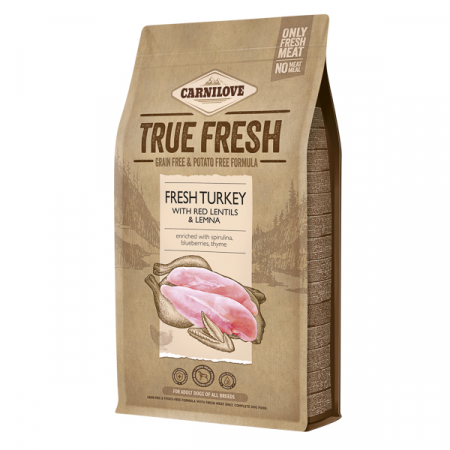 Hrană uscată - Hrana uscata pentru caini Carnilove True Fresh, Adult, Curcan, 1.4 Kg