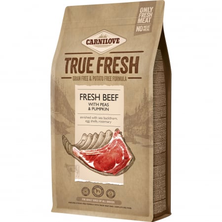 Hrană uscată - Hrana uscata pentru caini Carnilove True Fresh, Adult, Vita, 1.4 Kg