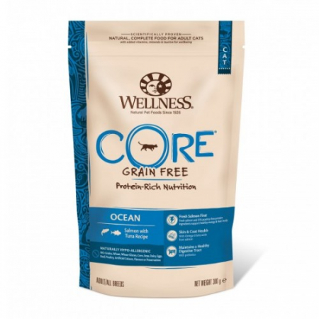 Hrană uscată -  Hrana uscata pentru pisici Wellness Core Dry cu somon si ton 300 g