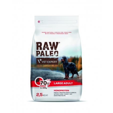 Câini - Hrana uscata, RAW PALEO VITA, adult, rase mari, 2.5 kg