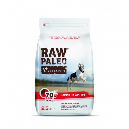 Câini - Hrana uscata, RAW PALEO VITA, adult, rase medii, 2.5 kg