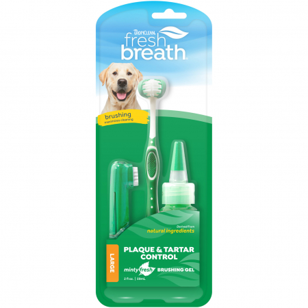 Câini - Kit igiena orala pentru caini Tropiclean Fresh Breath, 59ml