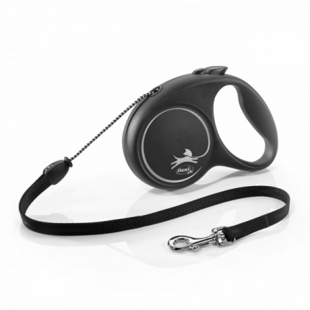 Lese - Lesa retractabila, cu fir - Flexi Fun - M - Negru