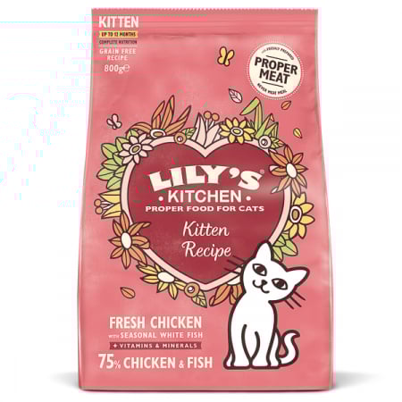 Pisici - Lily's Kitchen Cat Chicken & White Fish Dry Kitten Food 800 g