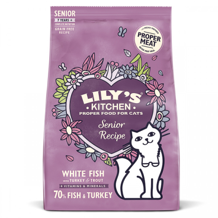 Pisici - Lily's Kitchen Cat White Fish & Turkey Senior Recipe Dry Food 800 g