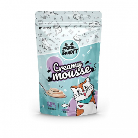 Pisici - RECOMPENSE PENTRU PISICI MR. BANDIT CAT CREAMY MOUSSE, TON, 60 G