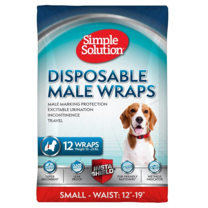 Dresaj si educare - Scutece Caini Masculi Talie Mica Simple Solution S 12buc