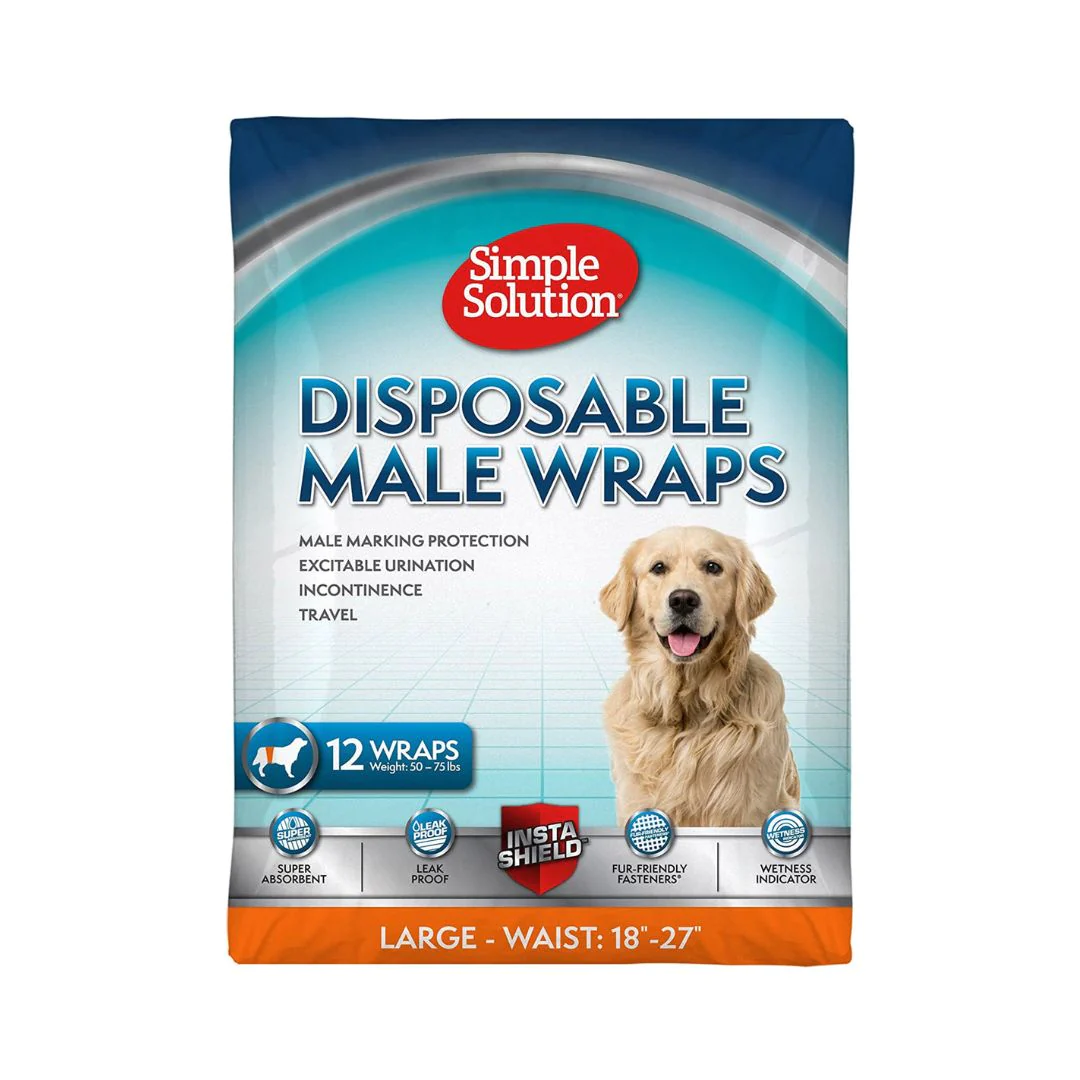 Dresaj si educare - Scutece Simple Solution pentru caini MASCULI - talie mare (L) 12 buc