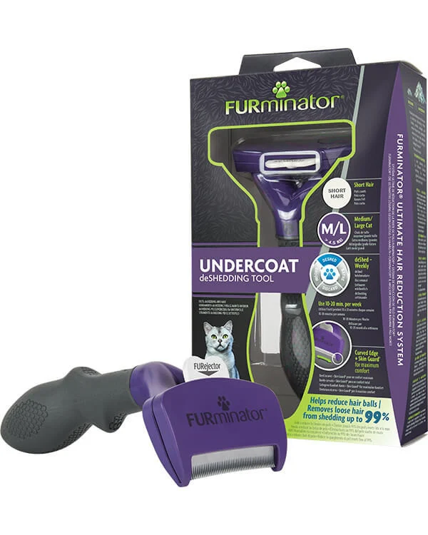 Pisici - Trimmer profesional Furminator pisici, blana scurta - M/L