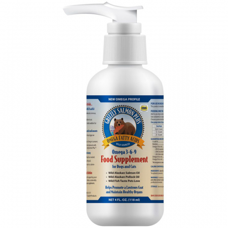 Suplimente alimentare - Ulei de somon salbatic si pollock pentru caini Grizzly, 118 ml