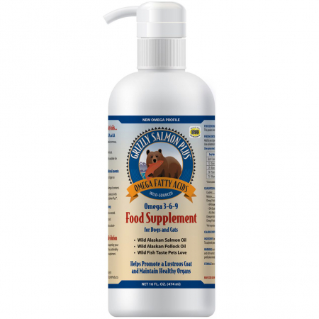Suplimente alimentare - Ulei de somon salbatic si pollock pentru caini Grizzly, 474 ml
