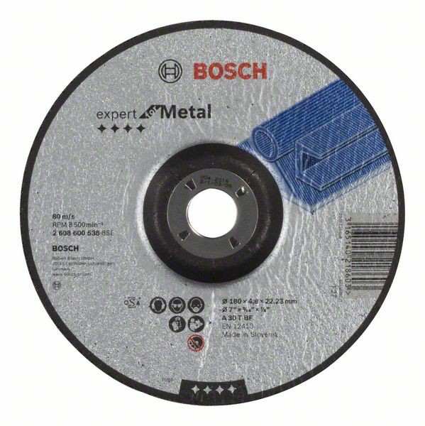 Bosch Disc de degrosare cu degajare Expert for Metal A 30 T BF, 180mm, 4.8mm 180mm imagine 2022