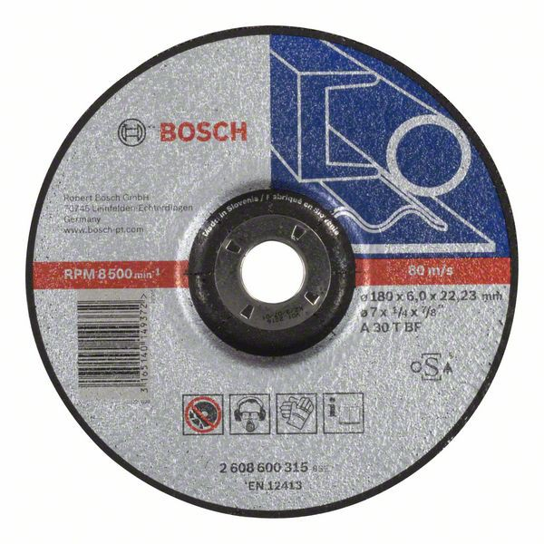 Bosch Disc de degrosare cu degajare Expert for Metal A 30 T BF, 180mm, 6.0mm 180mm imagine 2022