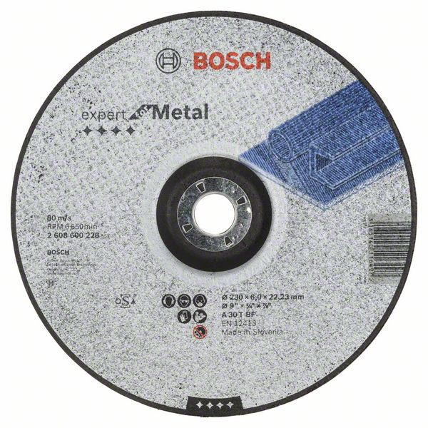 Bosch Disc de degrosare cu degajare Expert for Metal A 30 T BF, 230mm, 6.0mm 230mm imagine 2022