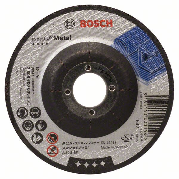 Bosch Disc de taiere cu degajare Expert for Metal A 30 S BF, 115mm, 2.5mm 115mm imagine 2022