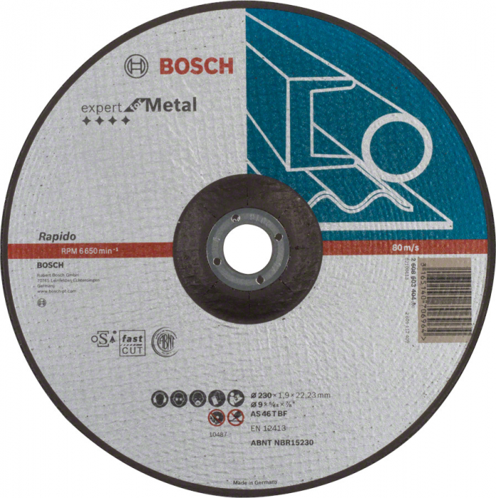 Bosch Disc de taiere cu degajare Expert for Metal – Rapido AS 46 T BF, 230mm, 1.9mm 1.9mm imagine 2022
