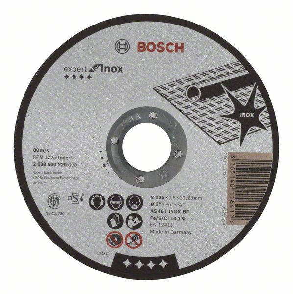 Bosch Disc de taiere drept Expert for Inox AS 46 T INOX BF, 125mm, 1.6mm 1-6mm imagine 2022