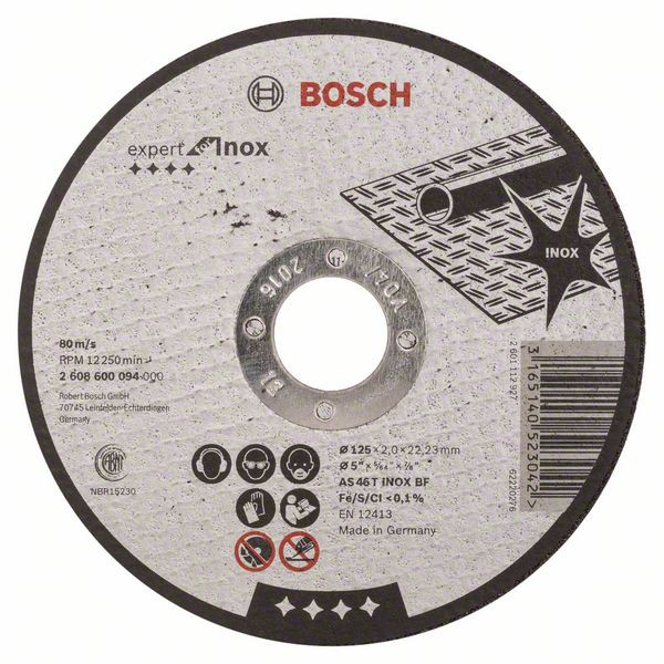 Bosch Disc de taiere drept Expert for Inox AS 46 T INOX BF, 125mm, 2.0mm