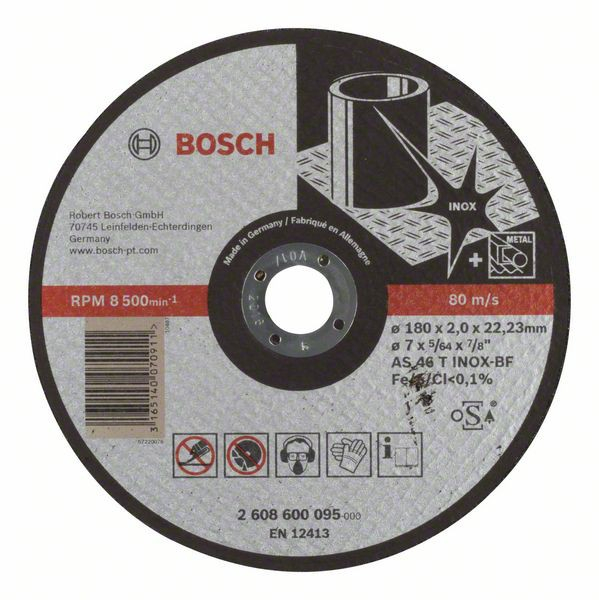 Bosch Disc de taiere drept Expert for Inox AS 46 T INOX BF, 180mm, 2.0mm 180mm imagine 2022