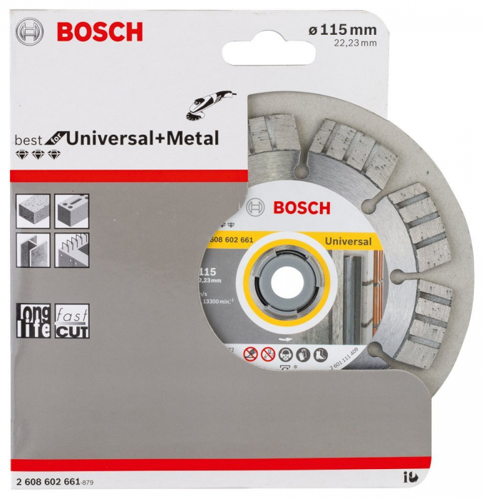 Bosch Disc diamantat Best universal si pentru metal 115×22.23×2.2mm 115x22.23x2.2mm imagine 2022