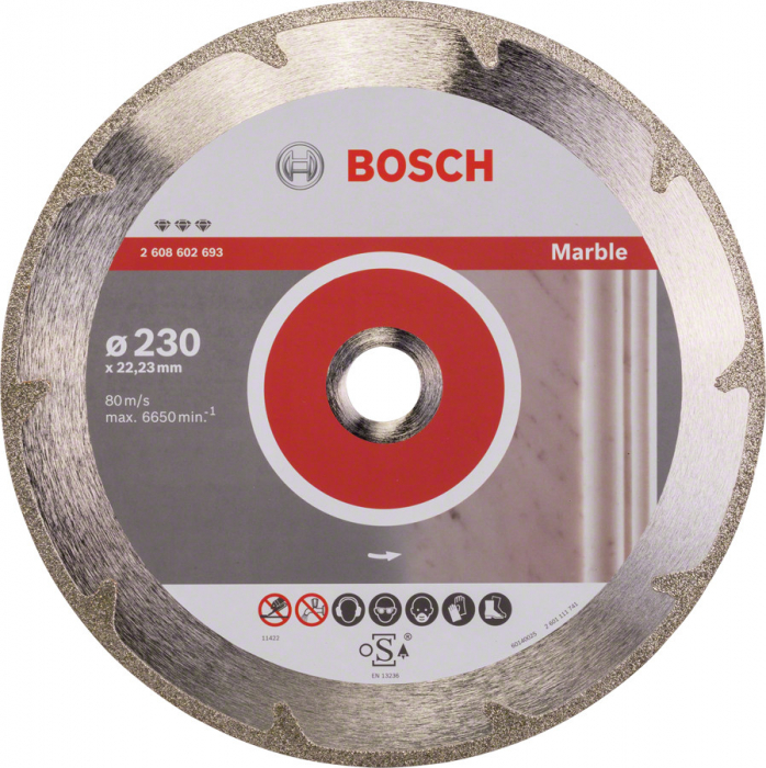 Bosch Disc diamantat marmura 230 Best for Marble, 230×2.2x3x22,23mm 230 imagine 2022