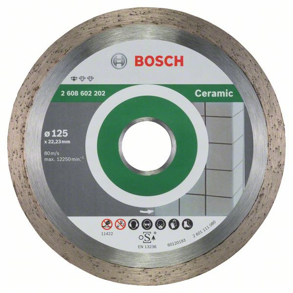 Bosch Disc diamantat Standard for Ceramic 125×22,23×1.6x7mm 125x2223x1.6x7mm imagine 2022