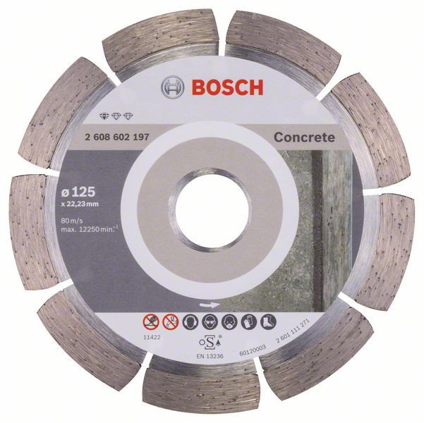 Bosch Disc diamantat Standard for Concrete 125×22,23×1.6x10mm 125x2223x1.6x10mm imagine 2022