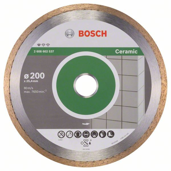 Bosch Disc diamantat Standard pentru ceramica 200×25.40×1.6x7mm 200x25.40x1.6x7mm imagine 2022