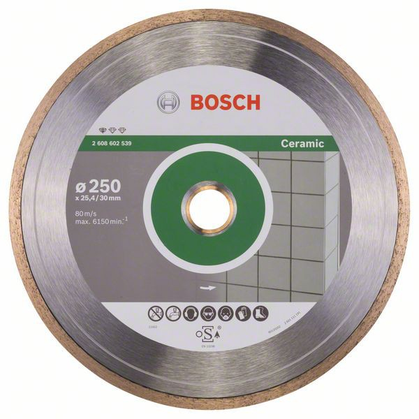 Bosch Disc diamantat Standard pentru ceramica 250 x30+25,40×1.6x7mm 250 imagine 2022