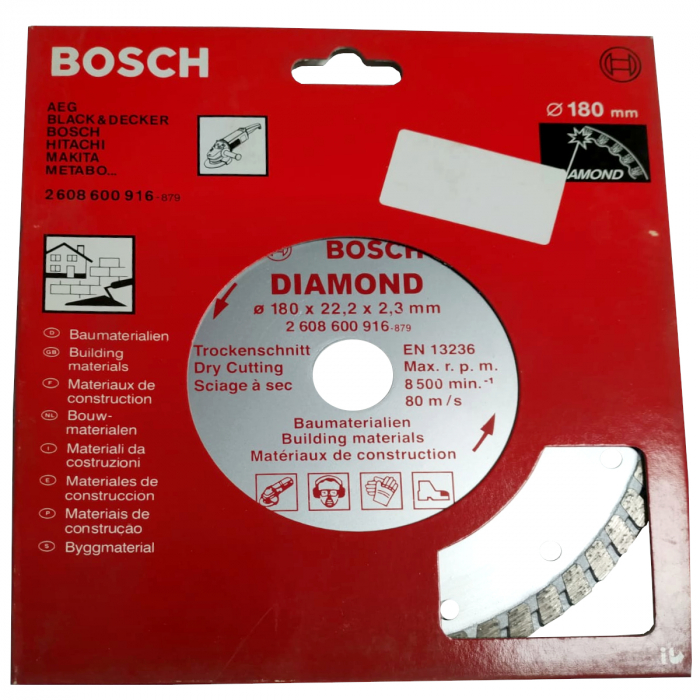 Bosch Disc diamantat TURBO 180mm (inlocuit de 2607019482)