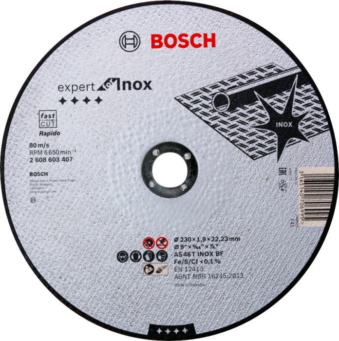 Bosch Disc taiere drept Expert for Inox – Rapido, 230×22.23×1.9mm 230x22.23x1.9mm imagine 2022