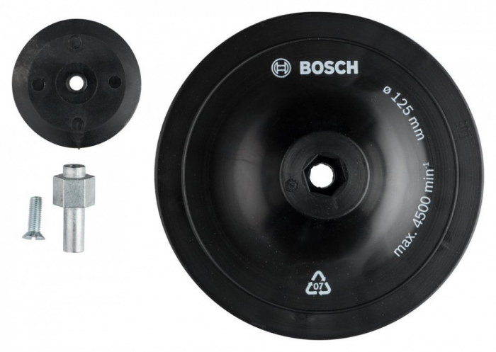 Bosch Disc (taler) suport pentru foi abrazive cu tija de fixare 8 mm, O 125 mm pentru GBM