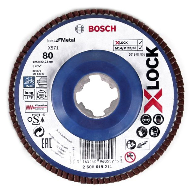 Bosch Discuri de slefuire evantai X-LOCK, versiunea dreapta, placa din plastic, D125 Accesorii imagine 2022