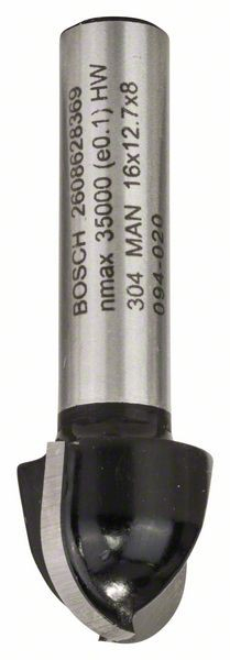 Bosch Freza de raionat, 8mm, R1 8mm, D 16mm, L 12,4mm, G 45mm 8mm, R1 8mm, D 16