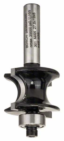 Bosch Freza de semibara cu rulment de ghidare, 8mm, R1 6mm, L 19mm, G 63mm 8mm, R