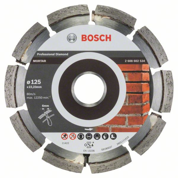 Bosch Freza pentru rosturi, Expert for Mortar, 125x6x7x22.23mm