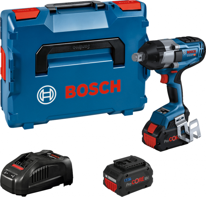 Bosch GDS 18V-1050 H Surubelnita cu impact cu 2 acumulatori Li-Ion, 18V, 8Ah, 1050Nm, prindere 3 4 + L-BOXX
