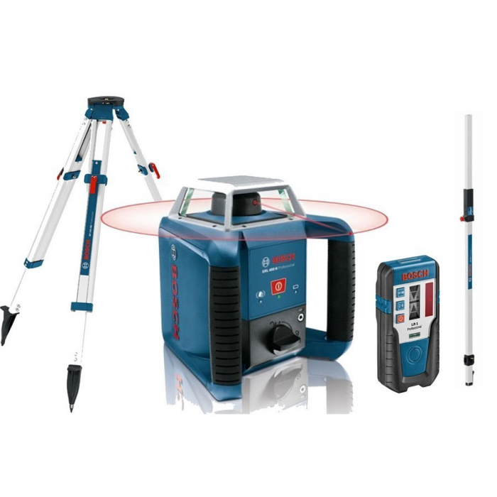 Bosch GRL 400 H + BT170HD + GR240 Nivela laser rotativa, 20m, receptor 400m, precizie 0.08 mm m 0.08 imagine 2022