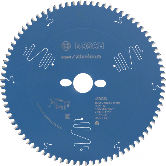 Bosch Panza ferastrau circular Expert for Aluminium, 254x30x2,8 2.0mm, 80T 2.0mm imagine 2022