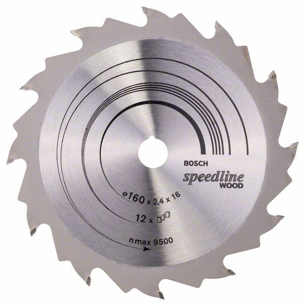 Bosch Panza ferastrau circular Speedline Wood, 160X16x2.2mm, 12T 12T imagine 2022
