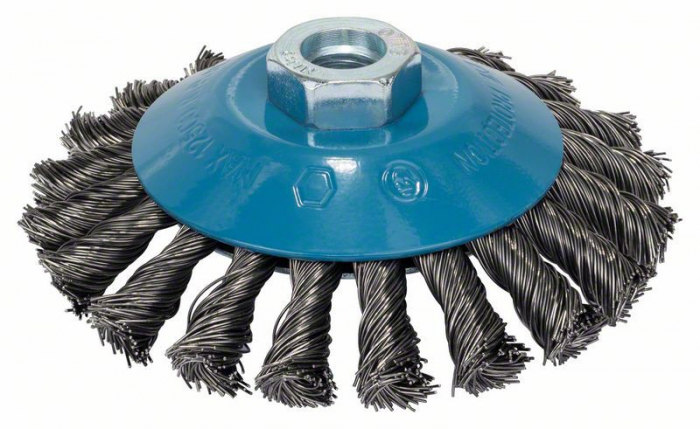 Bosch Perie conica, sarma cu noduri 115 otel, 115mm, 0.5mm, M14 0.5mm imagine 2022