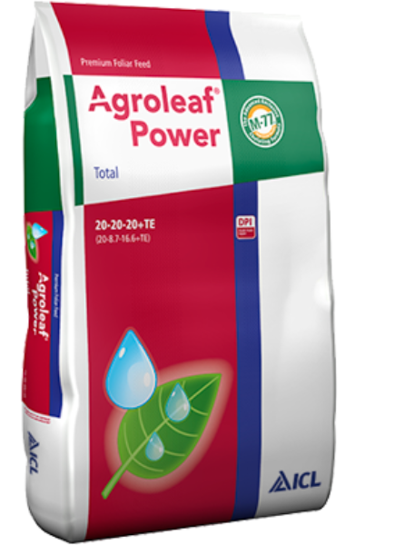 Ingrasamant foliar AGROLEAF Power Total 20+20+20+Me+Biostimulatori, 15 kg