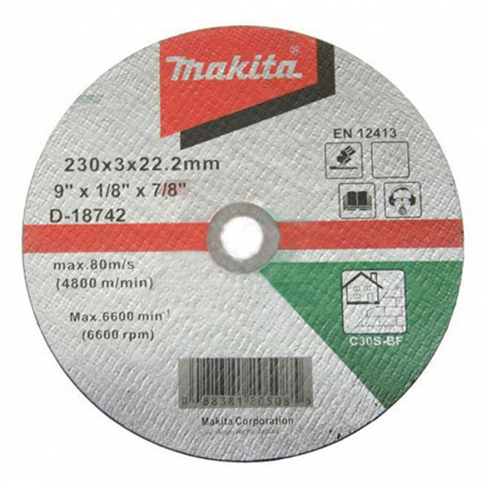 Makita D-18742 Disc taiere piatra, 230×22.2x3mm 230x22.2x3mm imagine 2022