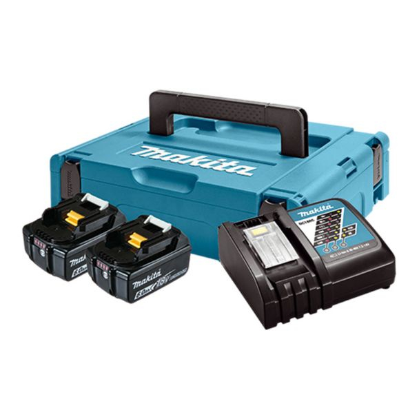 Makita Kit 2 acumulatori Li-Ion, 18V LXT, 6Ah, BL1860B + incarcator DC18RC + valiza MAKPAC1