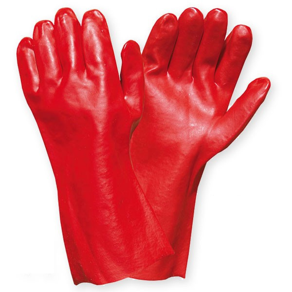 Manusi protectie antichimica cat II Vinyl Red 35cm