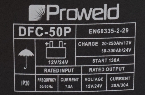 ProWELD DFC-50P redresor acumulatori 12V 24V, functie Start 12V imagine 2022