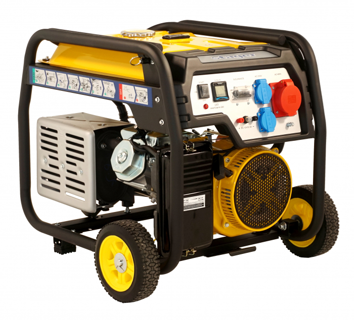 Stager FD 7500E3 Generator open-frame 6.5kW, trifazat, benzina, pornire electrica