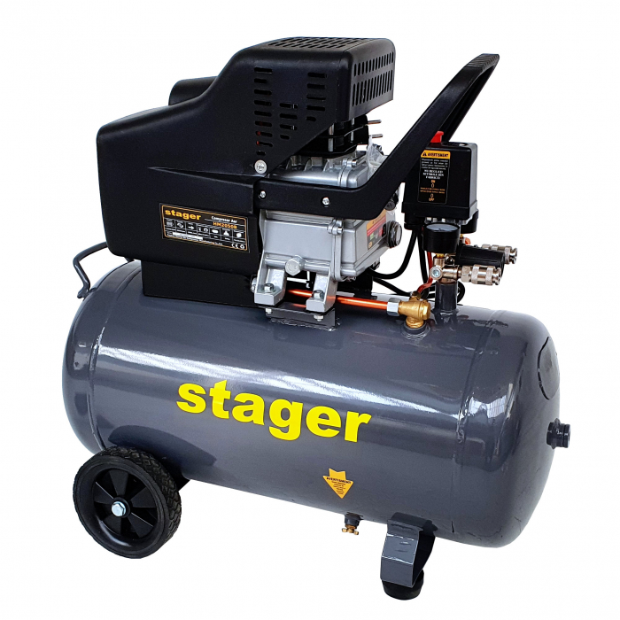 Stager HM2050B compresor aer, 50L, 8bar, 200L min, monofazat, angrenare directa 200l imagine 2022