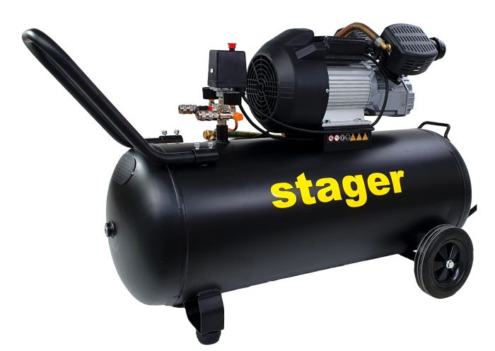 Stager HM3100V-10 compresor aer, 100L, 10bar, 356L/min, monofazat, angrenare directa [2]